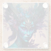 Donkere Elf Fantasy Art Glazen Onderzetter (Achterkant)