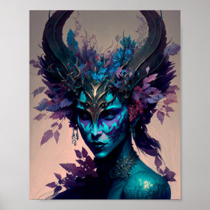 Donkere Elf Fantasy Art Poster