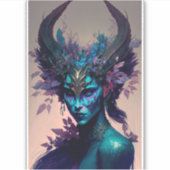 Donkere Elf Fantasy Art Sticker (Voorkant)