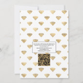 Donkere Emerald en Gold Floral QR-code RSVP Wedden Kaart (Achterkant)