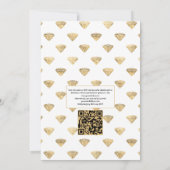 Donkere Emerald en Gold Floral QR-code RSVP Wedden Kaart (Achterkant)