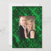 Donkere Emerald en Gold Floral Wedding Save The Date (Achterkant)