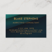 Donkere Emerald Green Corporate Gradient minimalis Visitekaartje (Achterkant)