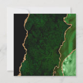 Donkere Emerald Green en Gold Agate Stone Wedding Kaart (Achterkant)