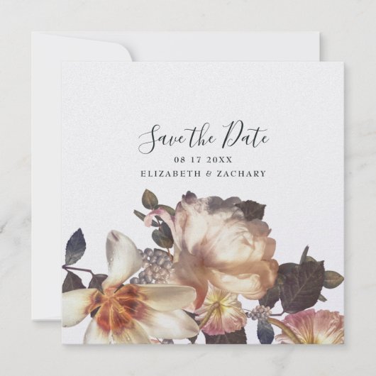 Donkere Emerald Green Text antiek  Foto Save The Date (Voorkant)