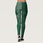Donkere Emerald Groene Roest Metalen Textuur Abstr Leggings (Achterkant)