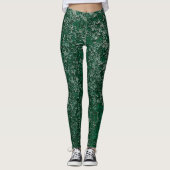 Donkere Emerald Groene Roest Metalen Textuur Abstr Leggings (Voorkant)