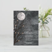 Donkere en dunne volle Moon Halloween-boom Kaart (Staand voorkant)