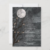 Donkere en dunne volle Moon Halloween-boom Kaart (Voorkant)