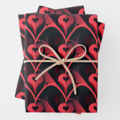 Donkere en elegante Abstracte Love Heart Valentijn Inpakpapier Vel (In situ)