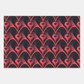 Donkere en elegante Abstracte Love Heart Valentijn Inpakpapier Vel (Voorkant)
