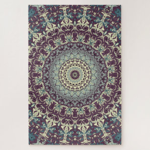 Donkere en Funky Kaleidoscopische Medaillon Patroo Legpuzzel