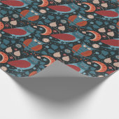 Donkere en Gezellige Uil Bloemen Botanisch Cadeaupapier (Hoek)