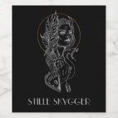 Donkere en Gothic neotraditional Witch Art Wijn Etiket (Enkel label)