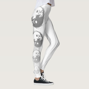 Donkere en gothische Misty Yin Yang Vampire Skull Leggings