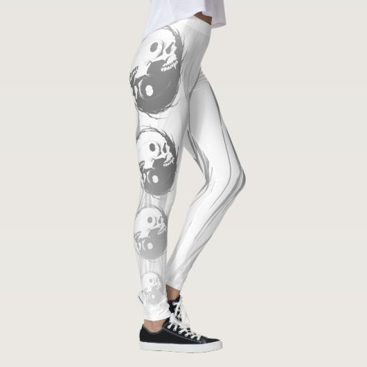 Donkere en gothische Misty Yin Yang Vampire Skull Leggings (Rechts)