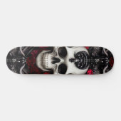Donkere en gotische schedel en Rozen Murial Persoonlijk Skateboard (Horizontaal)
