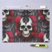 Donkere en gotische schedel en Rozen Murial Tissuepapier (Craft)