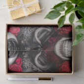 Donkere en gotische schedel en Rozen Murial Tissuepapier (Geschenk)