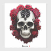 Donkere en gotische schedel en Rozen vinylSticker Sticker (Vel)