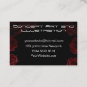 Donkere en gotische schedel en Rozen Visitekaartje (Achterkant)