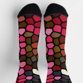 Donkere en Kleurrijke Mozaïek Stijl Gekke Sokken (Top)