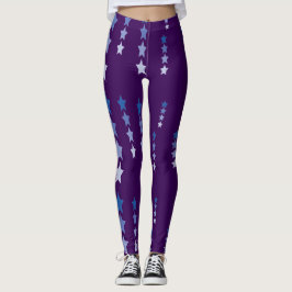 Donkere en lichtblauwe ster leggings