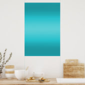 Donkere en lichte Aqua Blue Gradiënt - Turquoise Poster (Keuken)