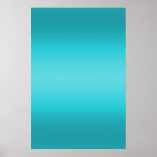 Donkere en lichte Aqua Blue Gradiënt - Turquoise Poster