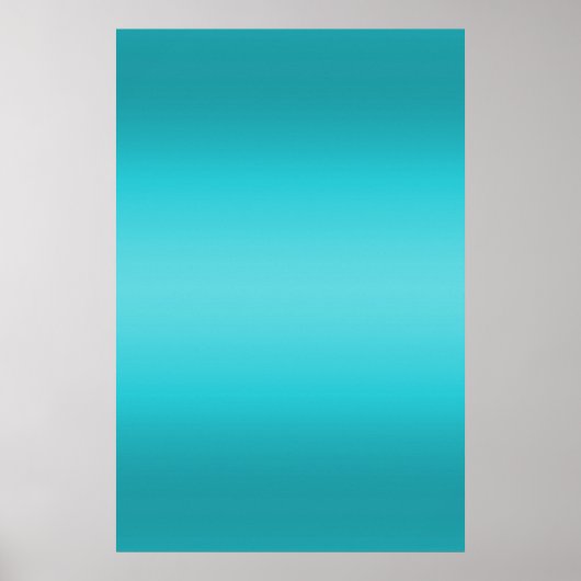 Donkere en lichte Aqua Blue Gradiënt - Turquoise Poster (Voorkant)