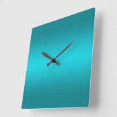 Donkere en lichte Aqua Blue Gradiënt - Turquoise Vierkante Klok (Hoek)