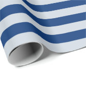 Donkere en lichte blauwe strepen cadeaupapier (Rol Hoek)