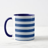 Donkere en lichte blauwe strepen mok (Links)