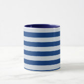 Donkere en lichte blauwe strepen mok (Midden)