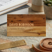 Donkere en lichte houten blik visitekaartje