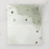 donkere en lichte paarse bloemen groen plaatskaartje (Binnenkant ongevouwen)