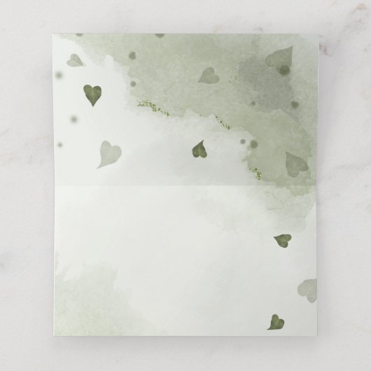 donkere en lichte paarse bloemen groen plaatskaartje (Binnenkant ongevouwen)