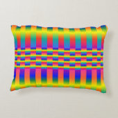 Donkere en Lichte Regenbogen (Checkers en Stripes) Accent Kussen (Achterkant)