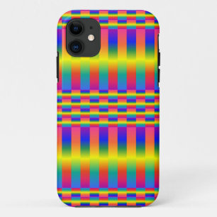 Donkere en Lichte Regenbogen (Checkers en Stripes) Case-Mate iPhone Case