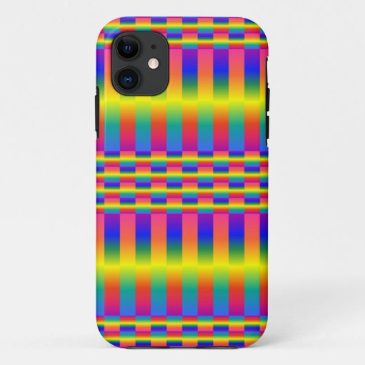 Donkere en Lichte Regenbogen (Checkers en Stripes) Case-Mate iPhone Case (Achterkant)