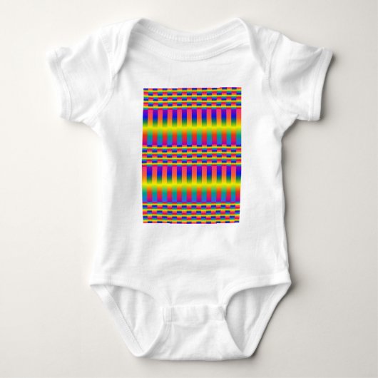 Donkere en Lichte Regenbogen (Checkers en Stripes) Romper (Voorkant)