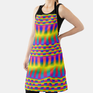 Donkere en Lichte Regenbogen (Checkers en Stripes) Schort