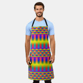 Donkere en Lichte Regenbogen (Checkers en Stripes) Schort (Gedragen)