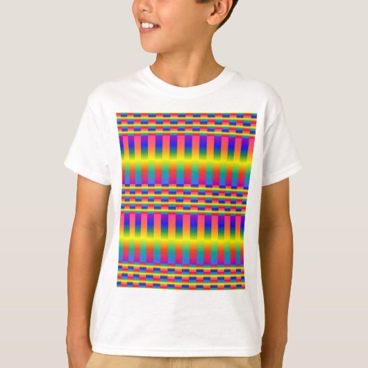 Donkere en Lichte Regenbogen (Checkers en Stripes) T-shirt (Voorkant)