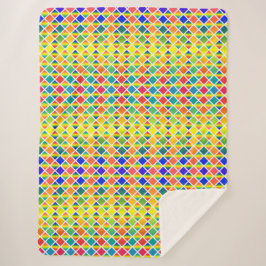 Donkere en lichte regenbogen (Diamond Checkered) Sherpa Deken