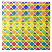 Donkere en lichte regenbogen (Diamond Checkered) Tegeltje (Voorkant)
