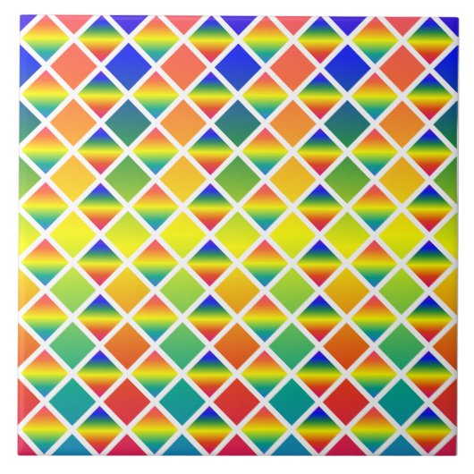 Donkere en lichte regenbogen (Diamond Checkered) Tegeltje (Voorkant)