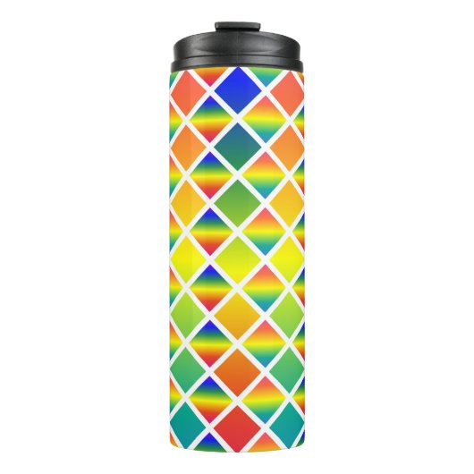 Donkere en lichte regenbogen (Diamond Checkered) Thermosbeker (Voorkant)