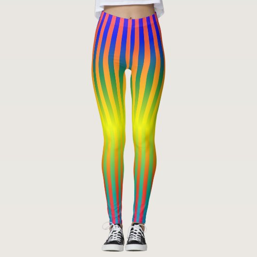 Donkere en Lichte Regenbogen (Stripes) Leggings (Voorkant)