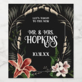 Donkere en Moody aangepaste bruiloft wijn labels Wijn Etiket (Enkel label)